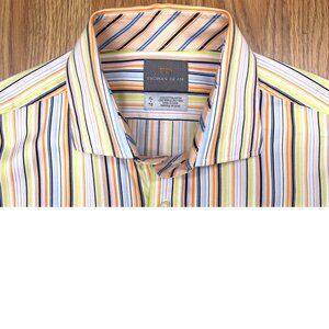 REGULAR FIT THOMAS DEAN 100% COTTON STRIPED SHIRT Sz X-LARGE, XL